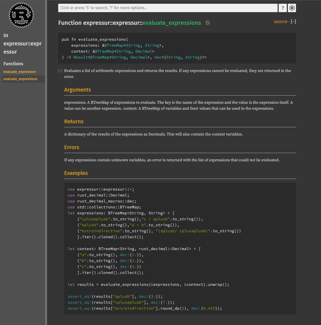 Example of Rust Documentation